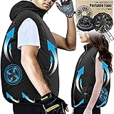 空調作業服 ベスト 空調ウェア ファン付き作業着 熱中症対策 冷却服 USB給電 大風量 日焼け止め服 扇風服 冷感ひんやり 空調服用の扇風