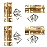 B Baosity 4個　真ちゅう　ドア　スライドキャッチ　ロックボルトラッチ　バレルゲート　セキュリティ　