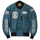 [バンソン] VSE25101S バイクウェア メッシュジャケット MA-1 メンズ ストレッチ 春夏用 (JP, アルファベット, L, ネイビー/ホワイト)