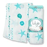 Lulujo Baby Bamboo Muslin Swaddling Blanket, Seaside, 47 x 47 by lulujo Baby [並行輸入品]