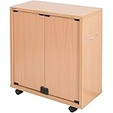 【JAJAN】 鍵付き 押入れ収納 同人誌 ワゴン 〔 片面収納 〕 ナチュラル ［ 扉付きブックワゴン ][ キャスター付き ][ 同人誌専用 ケース ][ 本棚 デスクサイド ][ 同人誌 収納 ][ A4 B5 A5 用 ]DSW-T6027N