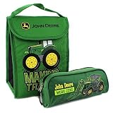 John Deere Foldable Lunch Bag and Pencil Pouch Set (Green Work Zone) [並行輸入品]