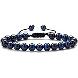 MONOZO Distance Couple Bead Bracelets - Natural 8mm Stone Beads Bracelet for Couples Friends Kids His and Her Relationships F