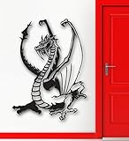 Wall Stickers Vinyl Decal Dragon Fantasy Mythical Creature Legend Kids Room Nursery (ig888) by WallS