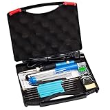 Vastar 60W 110V 温度調節機能付きはんだごて 吸い取りポンプ 5種の先端スタンド 静電気防止ピンセット はんだチューブ キャリーケースが付属します