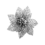 SONONIA 　2個入り　プラスチック製　人工花　造花　花輪　植物　花　クリスマスの花　パーティー　装飾　シルバー