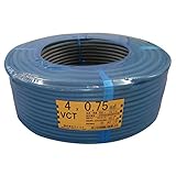 テイコク ビニルキャブタイヤケーブル VCT 4CX0.75SQ 灰色 100m巻