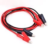 ワニ口 クリップ コード 1m プラス マイナス 2本 セット (15A)