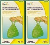 Angel of Mine: Diaper Disposal Sacks Bags (Scented to Neutralized Odors) 75 Count Per Box (Two Boxes