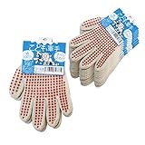 純綿製 こども軍手／すべり止め付き 3～4歳用 赤 《10双セット》 518-3S