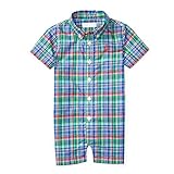 ラルフローレン ベビー カバーオール 半袖 男の子 9M グリーンチェック 出産祝い 子供 チェック シャツ POLO RALPH LAUREN [並行輸入品]