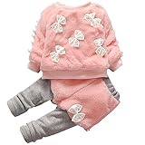 YY-Natuhi ベビー服 子供服 女の子 ブラウス 長ズボン セットアップ 裏起毛 可愛い トップス パンツ 秋冬 暖かい キッズ服 通園 お出かけ 防寒 保温 綿 リボン 部屋着 パーカー (9