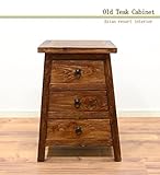 MANJA FUR-0216 チーク 古木 アンティーク風 キャビネット (幅39cm 高さ64cm) チェスト 【 アジアン家具 ラック サイドボード ディスプレイ アジアンテイスト 】