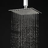 Hiendure® 304 Stainless Steel Ultra Thin Square Rain Shower Head 10 Inches By 10 Inches, Chrome [並行輸