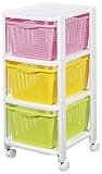 カラフルラック 3D 【キャスター付き/バスケットワゴン/おもちゃ箱/安心の日本製】