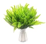Lanldc 4 Bundles Boston Fern with Wicker Decorative Silk Plant for Home Wedding Office Party Decorat