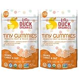 Little Duck Organics オーガニック 幼児向け プロバイオティック フルーツ&野菜 グミ(オレンジ&にんじん＆ゴジベリー)(3oz x 2袋)[海外直送品] [並行輸入品]