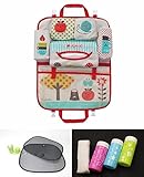 【未来ワールド】 MW-83 ドライブポケット おでかけポケット 車内収納 & おしぼりケース & おしぼり & ポータブルサンシェード 4点セット (ピクニック)