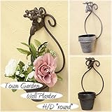 蛇口のモチーフ タウンガーデン ウォールプランターH/D ラウンド♪ 【ブラウン】♪ 【1点】