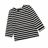 ベビーキッズボーイズガールズ スターストライプ 長袖 O Rong BFF Tシャツ Tee