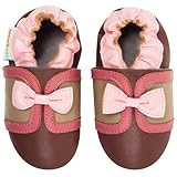 モモ ベビー 乳児/幼児用ファンシー リボン デザイン ソフト ソール レザー シューズ ネイビー 0-6ヶ月/米国乳児用サイズ1-2.5 M (インポート)