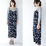 Pearls　花柄プリントジョーゼットの 授乳口つきキャミソールワンピース (navy)