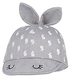(ラボーグ)La Vogue 帽子 ベビーキャップ キッズ ハンチング 鳥打帽 子供 日よけ帽 耳付き 兎 可愛い 赤ちゃん 女の子 男の子 つば広ハット 紫外線 グレー