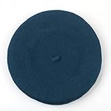 キッズ ベレー帽 100%ウール 選べる40色 (ブルー（Oil）)