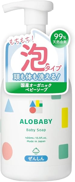 Aloha Baby Soap, Main Unit, 13.5 fl oz (400 ml), Baby Shampoo, Baby Soap, Soap, Full Body, Made in Japan, Additive-free, Organic, Bath - 1