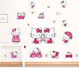 ikeelife PVC Hello Kitty壁スティック子供キッズ保育園部屋ウィンドウホームデコレーション壁画壁紙デカール 50x70cm/19.7"x27.58" Janeyer-homesup