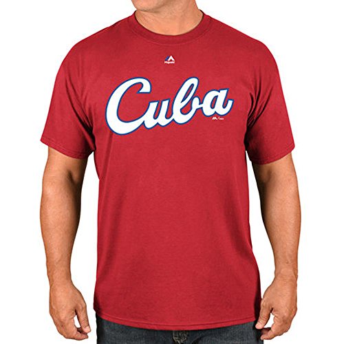 Majestic(マジェスティック) WBC キューバ 2017 ワールドベースボールクラシック ワードマーク Tシャツ (レッド) - M