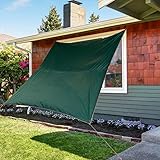 LANGRIA シェード 日よけ オーニング ベランダシェード 撥水シェード クールシェード 車カバー オーニング 雨除け UVカット 防水仕様 設営簡単 幅300×奥行き295cm 紫外線対策 遮熱