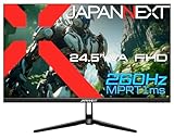 JAPANNEXT 24.5インチ ゲーミングモニター 260Hz 1ms フルHD 1920x1080解像度 VA パネル ディスプレイ (HDMI/DisplayPort/VESA対応/ブルーライトカット / 視野角178°) JN-V245FHDR260AJ