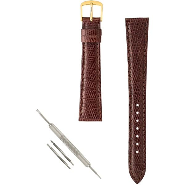 Amazon.co.jp: [バンビ] 時計ベルト トカゲ革 リザード チョコ 11mm 美