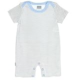 Kushies Baby Boys Striped One-Piece Short Sleeve Romper 3M Blue Grey White [並行輸入品]