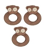 Angel Dear 3個リングRattlesセット、ブラウンフクロウ