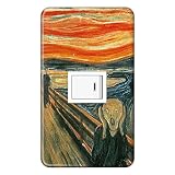 スイッチプレート カバー 西洋名画 エドヴァルド・ムンク 叫び 1つ穴