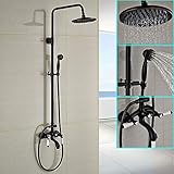 votamuta真鍮バスルーム浴槽シャワー蛇口セット8インチ雨シャワーヘッドハンドスプレー、オイルはブロンズ