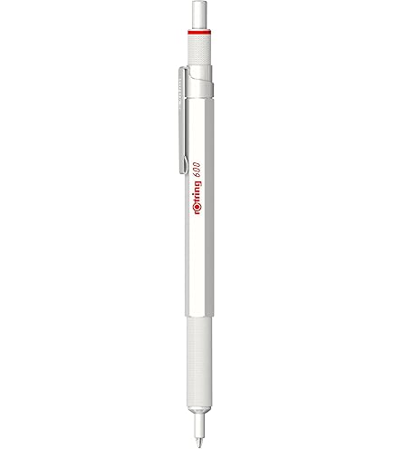 rOtring 600 Permanent White 3 in 1 Ballpoint Pen 2 Colors (Red and