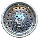 TheエレガントSink Strainer &ストッパー – 装飾ピューターTop – エナメルEyed Owl ~ステンレススチールバスケット、菌株とプラグAny標準キッチンDrain ( 3.25