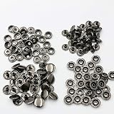 KUKU工房 ジャンパーホック ジャンパードット ホック 材料 レザークラフト ボタン (ブラック, 15mm)