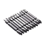 10ピース/セット65ミリメートル両面電動ドライバービットセットビット六角シャンク磁気合金鋼用クロスヘッドドライバー