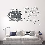Wall Decal Decor Peter Pan Wall Decal Quote to Live Will Be an Awfully Big Adventure - Vinyl Sticker