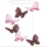 Butterfly Mobile Brown Pink Shimmer Spiral Nylon Mesh Butterflies Mobiles Decorations Decorate Baby 