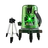 恒昌光電 5ライン グリーンレーザー墨出し器+エレベーター三脚セット HCG08-5 4垂直・1水平 4方向大矩ライン レーザー墨出し器 フルライン測定器 LS-L5