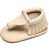 キッズサンダル　赤ちゃん　トングサンダル　ビーチサンダル　涼しい 柔らかい　軽量 　PUレザー　ベビー　可愛い　シューズ　男女兼用　ベージュ　12-18ヶ月に対応　夏