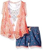 Little Lass Baby Girls' 3 Pc Crochet Lace Short Set Coral 24M [並行輸入品]