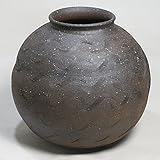 13号 藍すみ丸花瓶信楽焼　陶器　花器　花入　花瓶