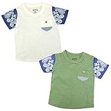 (カーキ/95cm) ベビー服 男の子 Tシャツ 半袖 スラブ天竺 ペイズリー 切替 胸ポケット スナップボタン 男児 ベビー
