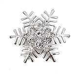 OBEST 雪の結晶 ブローチ クリスマス限定 クリスタル 合金 クリア ゴールドトーン (シルバー)